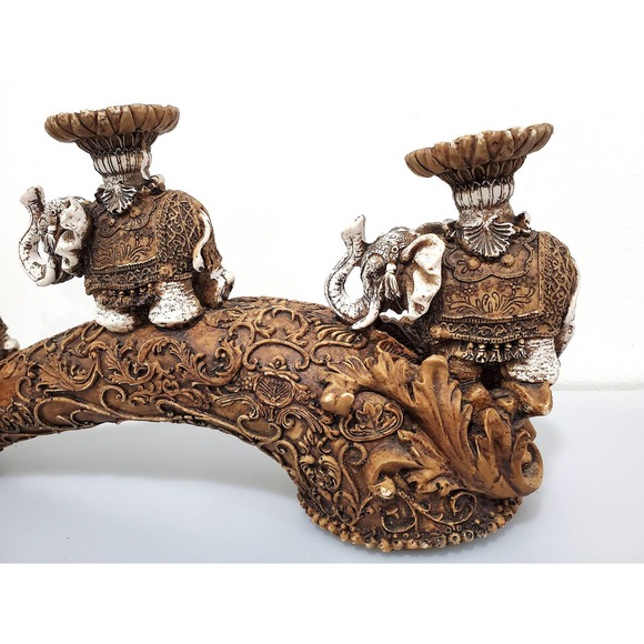Handmade carving Unique corElephant candle stand Decor - Picture 6 of 6